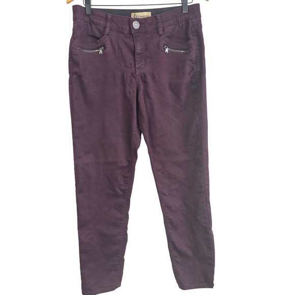 Democracy Pants - Democracy Womens Size 10 Ab Technology Skinny Pants Burgundy Plum B1590PEX2XX